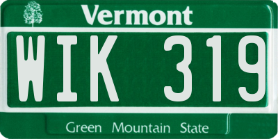 VT license plate WIK319