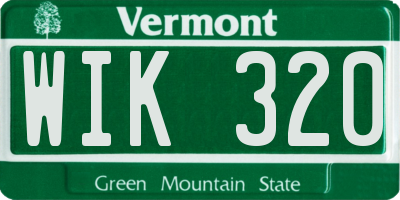 VT license plate WIK320