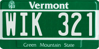 VT license plate WIK321