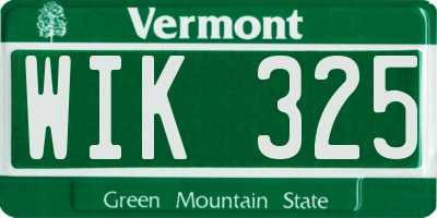 VT license plate WIK325