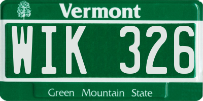 VT license plate WIK326