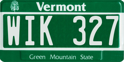 VT license plate WIK327
