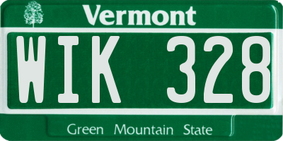 VT license plate WIK328
