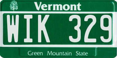 VT license plate WIK329