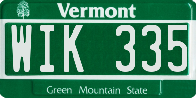 VT license plate WIK335