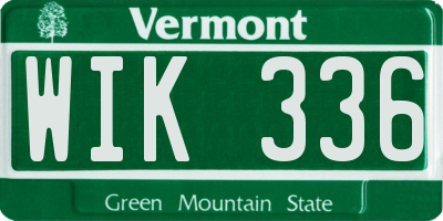 VT license plate WIK336