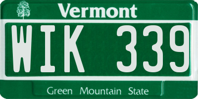 VT license plate WIK339