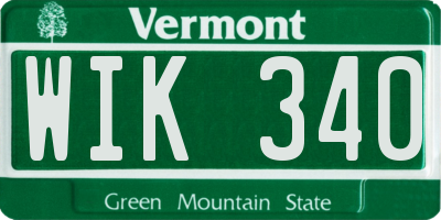 VT license plate WIK340