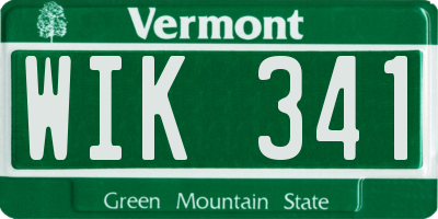 VT license plate WIK341