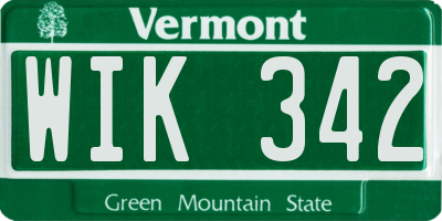 VT license plate WIK342