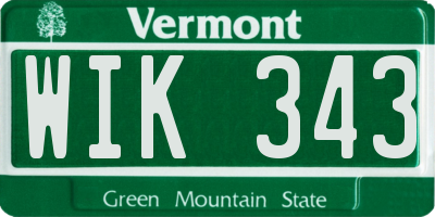 VT license plate WIK343