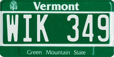 VT license plate WIK349