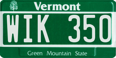 VT license plate WIK350