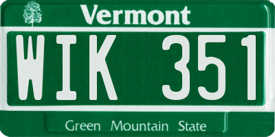 VT license plate WIK351