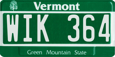 VT license plate WIK364