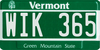 VT license plate WIK365