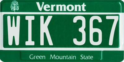 VT license plate WIK367