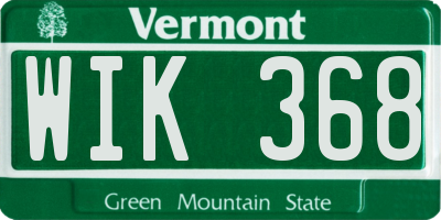 VT license plate WIK368