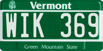 VT license plate WIK369