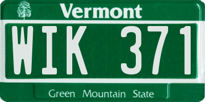 VT license plate WIK371