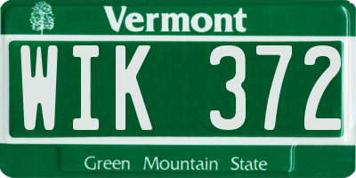 VT license plate WIK372