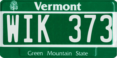 VT license plate WIK373