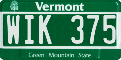 VT license plate WIK375