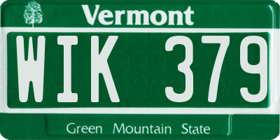 VT license plate WIK379