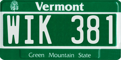 VT license plate WIK381