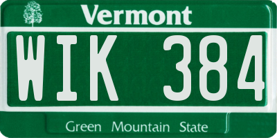 VT license plate WIK384