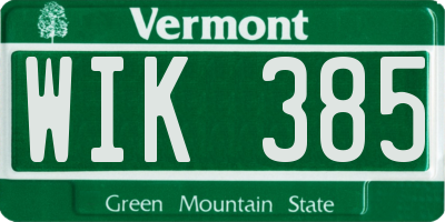 VT license plate WIK385