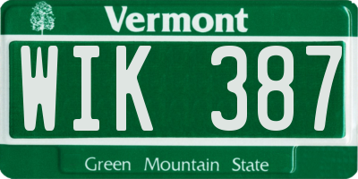 VT license plate WIK387