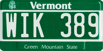 VT license plate WIK389