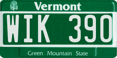VT license plate WIK390