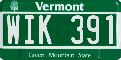 VT license plate WIK391