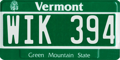 VT license plate WIK394