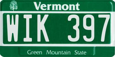 VT license plate WIK397
