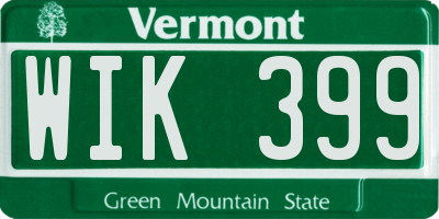 VT license plate WIK399
