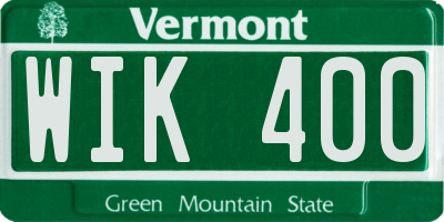VT license plate WIK400