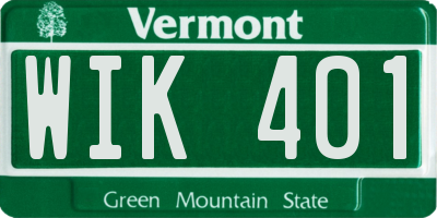 VT license plate WIK401