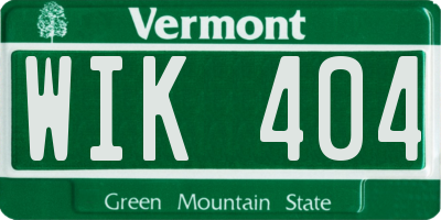 VT license plate WIK404