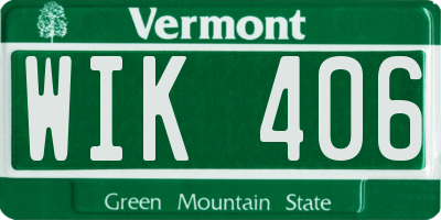 VT license plate WIK406