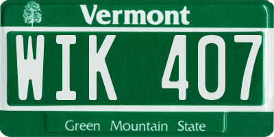 VT license plate WIK407