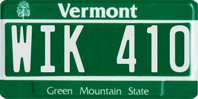 VT license plate WIK410