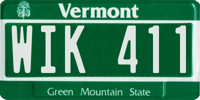 VT license plate WIK411