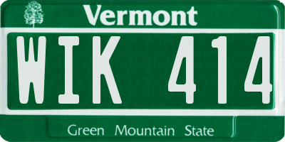 VT license plate WIK414