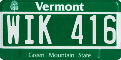 VT license plate WIK416