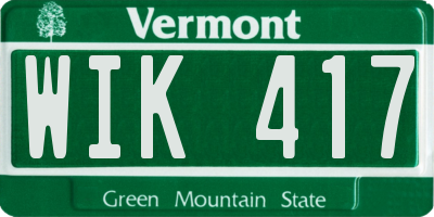 VT license plate WIK417