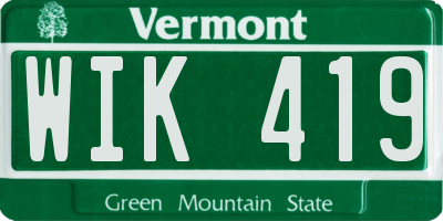 VT license plate WIK419