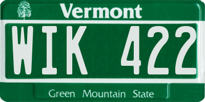 VT license plate WIK422